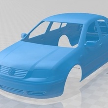 2003 Volkswagen Jetta sedán imprimible cuerpo coche vehiculo juego espacio scalextric Tamiya rc miniz radio controlar pasatiempo 1 24 28 32 3d print model - Mito3D