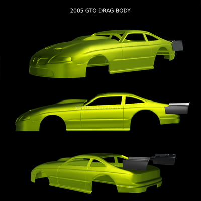 2005 gto drag body game 2006 outlaw pro racing hatch rc r c model kit diecast custom slot 3d print model - Mito3D
