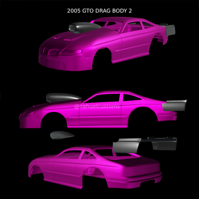 2005 gto drag body 2 game 2006 outlaw pro racing hatch rc r c model kit diecast custom slot 3d print model - Mito3D