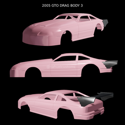 2005 gto arrastrar cuerpo 3 juego 2006 proscrito pro carreras escotilla rc r c modelo equipo fundido presión personalizado espacio importar 3d print model - Mito3D