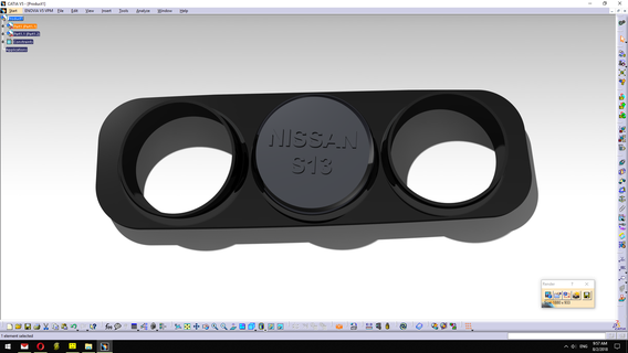 200sx 240sx s13 triple vent gauge pod 3d print model - Mito3D