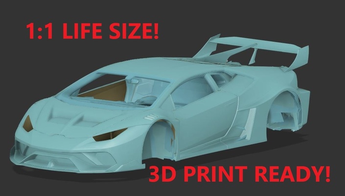 2014 - 2019 lp-610 4 lamborghini huracan liberty walk body kit life sized 3d model printing gadget printable print lambo car 3d print model - Mito3D