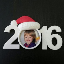 2016 navidad ornamento de la foto varios adorno marco imagen santa sombrero 3d print model - Mito3D