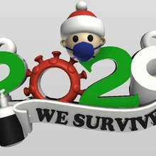 2020 Natal enfeite covid 19 covid19 decoração engraçado 3d print model - Mito3D