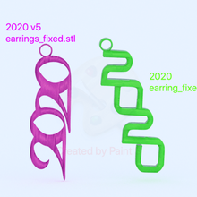 2020 earring set two files fashion china year rat celebrate holidays idealab happy newyear newyears pendants pendant earrings 3d print model - Mito3D