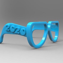 Il 2020, occhiali per bambini moda 2020 felice anno nuovo il 3d print model - Mito3D