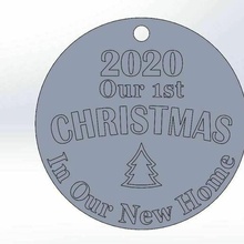 2020 ornament - christmas tree ornaments first home new 3d print model - Mito3D