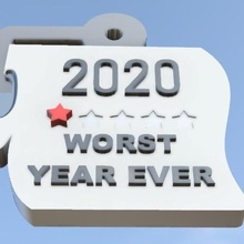 2020 worst year ornament covid 19 commercial license covid19 covid-19 virus funny comedy star rating bad toilet paper coronavirus decoration figurine keychain 3d print model - Mito3D