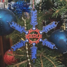 2021 christmas vaccine snowflake ornament covid tree snow injection present new year 3d print model - Mito3D