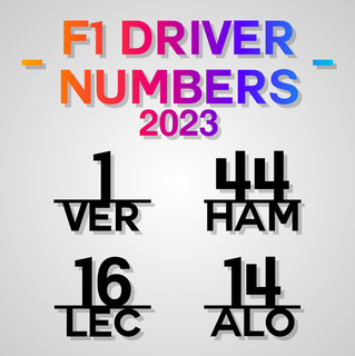 2023 f1 sürücü sayılar formül 1 etiket yarış sürücüler 3d print model - Mito3D