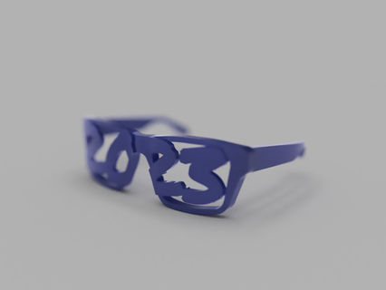 2023 lentes bisagra occhiali año celebraciones contento vaso nariz 3d print model - Mito3D