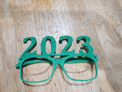 2023 glasses stl file new years prints wearables 3d print model - Mito3D