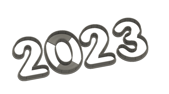 2023 numbers Home new year's eve cookie cutters 3d print model - Mito3D