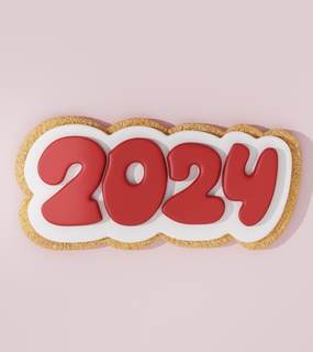 2024 cookiecutter 2 cookie cutters christmas cutter designs baking tools pastry sugarpaste custom diy seasonal new year event 3d print model - Mito3D