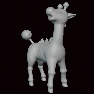 203- girafarig pokemon figure Art statue videogame videogames miniature sculpture fanart figurine gold silver johto 3d print model - Mito3D