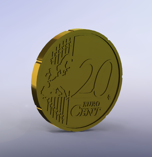 20 centavos euro centavo 3d print model - Mito3D