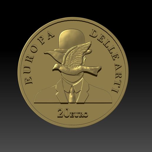 20 euro moneda joyería joya monedas decoración Moda Arte 3d dinero 3D print model - Mito3D