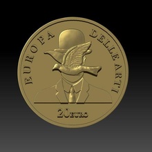 20 euro monnaie bijoux pièces décoration mode art 3d argent 3d print model - Mito3D
