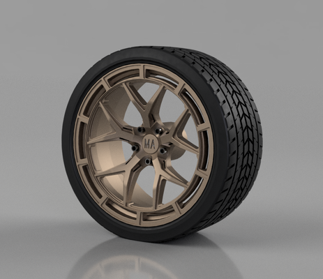 20 pulgada rueda manía personalizado llantas estera brazo ruedas audi neumático 1 24 25 aleación revista escala modelo 3d print model - Mito3D