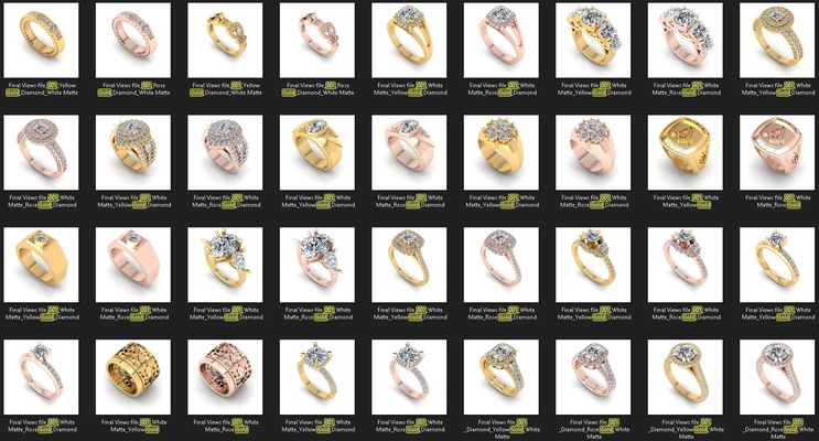 20 model collection jewelry ring stl 3dm cad printable engagementring solitiarering casualring gift motherday printing ed 3d print model - Mito3D