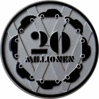 20 silver bug badge vw beetle 28mm kfer signs logos 3d print model - Mito3D