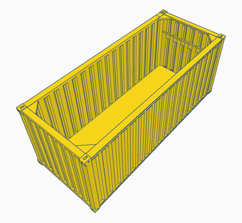 20ft pfa öffnen Container oo 1 76 bereit drucken Modell Schiene Spur Behälter 3d print model - Mito3D