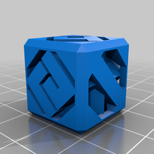 20mm dado cubo test 3d print model - Mito3D