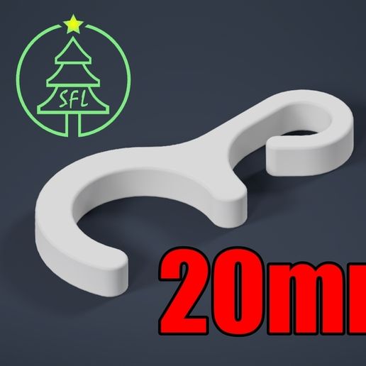 20mm pvc pipe string light hook 3D print model - Mito3D