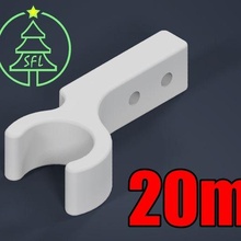 20mm pvc pipe wall flush mount clip christmas metric fitting sch40 support sfl ws2811 xlights outdoor garden 3d print model - Mito3D