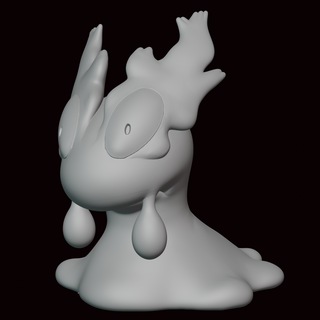 218 slugma Pokémon figure statue jeu vidéo jeux vidéos miniature sculpture fanart figurine or argent gestion 3d print model - Mito3D