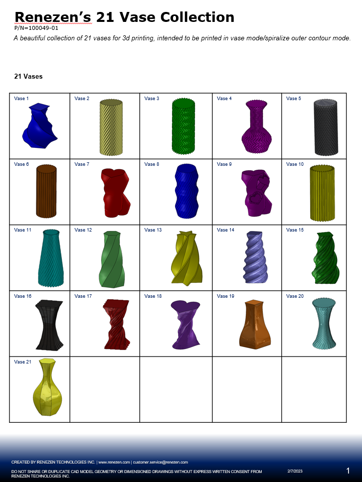 21 vase collection mode flower vases romantic renezen 3D print model - Mito3D