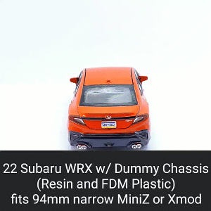 21 wrx corpo Concha manequim chassis xmod miniz carro rodas modelo mr03 conduziu 1 28 resina fdm plástico pintado rc 3d print model - Mito3D