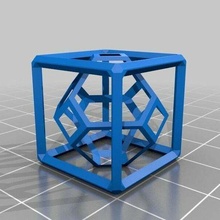 2 cube frame hollow inside model square toy 3d print model - Mito3D