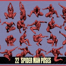 22 aranha homem corpo poses obj+stl+fbx+ztl 3d print model - Mito3D