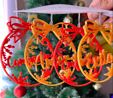 24 vœux navide os Noël Accueil maison sphères ornements arbre 3d print model - Mito3D