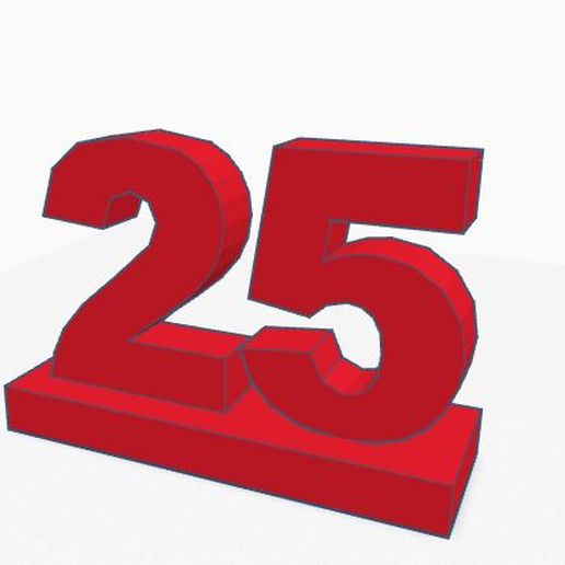 25 compleanno 3D print model - Mito3D