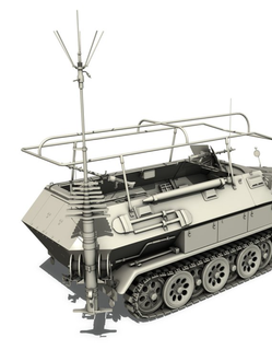 251 3 half track blindé communication véhicule modification trousse guerre 3d print model - Mito3D