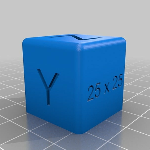 25 mm calibrazione cubo letto parte Stampa test ipercubo Evoluzione stampante sparkcube z 3d_printing_tests 3D print model - Mito3D