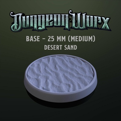 25 mm tabletop rpg miniature base - desert sand 25mm miniatures dungeons dragons dnd bases ground 3d print model - Mito3D