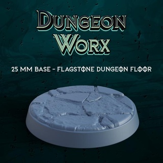 25 mm tabletop rpg miniature base - flagstone dungeon floor 25mm miniatures dungeons dragons stone ground dnd 3d print model - Mito3D