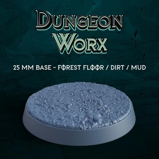 25 mm tabletop rpg miniature base - forest floor 25mm miniatures dungeons dragons dnd bases ground dirt mud earth 3d print model - Mito3D