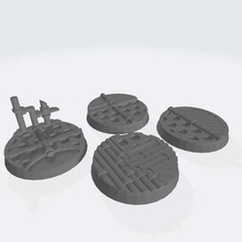 25mm bases v2 space ship industrial architecture buildings structures warhammer base 40k scifi sci fi prop pathfinder cikkirock 28mm miniature 3d print model - Mito3D