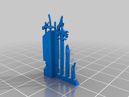 25mm basing test - broken gothic wall base warhammer 40k buildings structures 3d print model - Mito3D