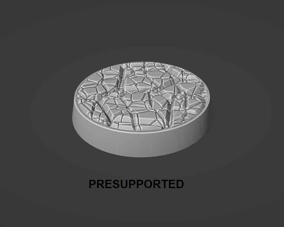 25mm incrinato fango base gratuito campione stl presupposto 40k tavolo gioco guerra basi warhammer terreno aos 3D print model - Mito3D