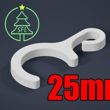 25mm pvc boru dizi ışık kanca 3d print model - Mito3D