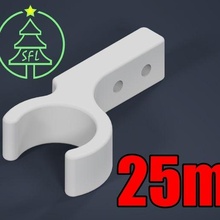 25mm pvc pipe wall flush mount clip christmas metric fitting sch40 support sfl ws2811 xlights outdoor garden 3d print model - Mito3D