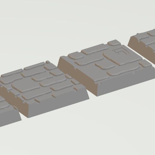 25mm carré pavé base ensemble 2 Mordheim fantaisie maudit ville marteau guerre 3D print model - Mito3D