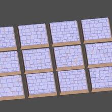 25mm square random tile base game warhammer bases 20mm mordheim fantasy 40k aos war miniatures tiled 3d print model - Mito3D