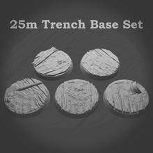 25mm trench bases supported 40k warhammer base age of sigmar 28mm warhammer40k battlefield imperial guard ww1 ww2 astra militarum 3d print model - Mito3D