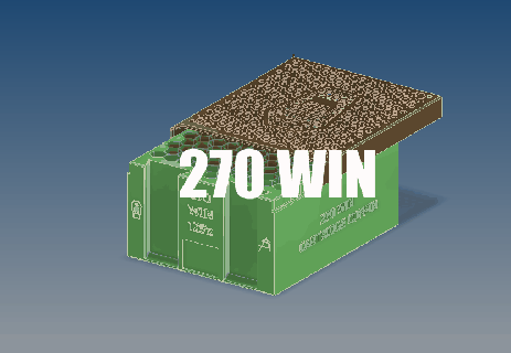 270 win 125x storage fits inside 50cal ammo bullet bullets 270 win rifle gun ammo ammunition remington storage box sniper deer hunting cartridge winchester ruger american  3d print model - Mito3D